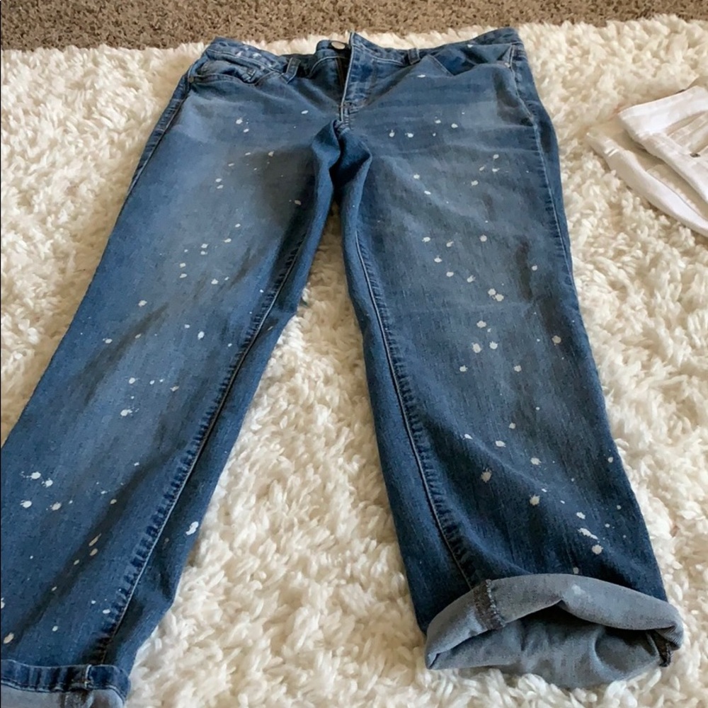 Paint splattered jeans